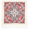 PAVLOVO POSAD RUSSIAN SHAWL 89x89 cm 35x35 inches 100% Wool Scarf Silk Fringe Wrap 2009-2