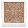 PAVLOVO POSAD RUSSIAN SHAWL 89x89 cm 35x35 inches 100% Wool Scarf Silk Fringe Wrap 529-8