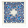 PAVLOVO POSAD RUSSIAN SHAWL 89x89 cm 35x35 inches 100% Wool Scarf Silk Fringe Wrap 779-0