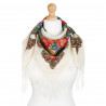 PAVLOVO POSAD RUSSIAN SHAWL 89x89 cm 35x35 inches 100% Wool Scarf Silk Fringe Wrap 779-1