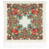 PAVLOVO POSAD RUSSIAN SHAWL 89x89 cm 35x35 inches 100% Wool Scarf Silk Fringe Wrap 779-1