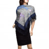 PAVLOVO POSAD RUSSIAN SHAWL 89x89 cm 35x35 inches 100% Wool Scarf Silk Fringe Wrap 845-14
