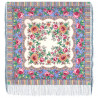 PAVLOVO POSAD RUSSIAN SHAWL 89x89 cm 35x35 inches 100% Wool Scarf Silk Fringe Wrap 1347-54