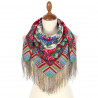 PAVLOVO POSAD RUSSIAN SHAWL 89x89 cm 35x35 inches 100% Wool Scarf Silk Fringe Wrap 1347-51