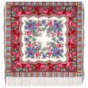 PAVLOVO POSAD RUSSIAN SHAWL 89x89 cm 35x35 inches 100% Wool Scarf Silk Fringe Wrap 1347-51