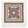 PAVLOVO POSAD RUSSIAN SHAWL 89x89 cm 35x35 inches 100% Wool Scarf Silk Fringe Wrap 1381-1