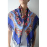PAVLOVO POSAD RUSSIAN SHAWL 89x89 cm 35x35 inches 100% Wool Scarf Silk Fringe Wrap 1381-13