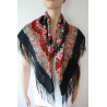 PAVLOVO POSAD RUSSIAN SHAWL 89x89 cm 35x35 inches 100% Wool Scarf Silk Fringe Wrap 1381-18