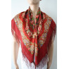 PAVLOVO POSAD RUSSIAN SHAWL 89x89 cm 35x35 inches 100% Wool Scarf Silk Fringe Wrap 1381-5