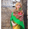 PAVLOVO POSAD RUSSIAN SHAWL 148x148 cm 58x58" 100% Wool Scarf Wrap 1370-32