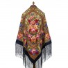 PAVLOVO POSAD RUSSIAN SHAWL 148x148 cm 58x58" 100% Wool Scarf Wrap 1122-16