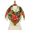 PAVLOVO POSAD RUSSIAN SHAWL 115x115 cm 46x46" EXTRAFINE 100% WOOL Scarf Woolen Wrap No Fringe 1847-0