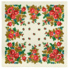 PAVLOVO POSAD RUSSIAN SHAWL 115x115 cm 46x46" EXTRAFINE 100% WOOL Scarf Woolen Wrap No Fringe 1847-0