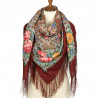 PAVLOVO POSAD RUSSIAN SHAWL 125x125 cm 49x49" 100% Wool Scarf Wrap 1678-5