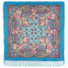 PAVLOVO POSAD RUSSIAN SHAWL 125x125 cm 49x49" 100% Wool Scarf Wrap Silk Fringe 828-11
