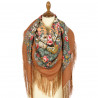 PAVLOVO POSAD RUSSIAN SHAWL 125x125 cm 49x49" 100% Wool Scarf Wrap Silk Fringe 828-16