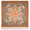 PAVLOVO POSAD RUSSIAN SHAWL 125x125 cm 49x49" 100% Wool Scarf Wrap Silk Fringe 828-16