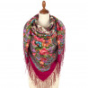 RUSSIAN PAVLOVO POSAD SHAWL 135x135cm SCARF ITALIAN 100% WOOL SILK KNITTED FRINGE 1993-6