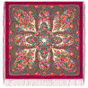 RUSSIAN PAVLOVO POSAD SHAWL 135x135cm SCARF ITALIAN 100% WOOL SILK KNITTED FRINGE 1993-6
