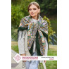 RUSSIAN PAVLOVO POSAD SHAWL 135x135cm SCARF ITALIAN 100% WOOL SILK KNITTED FRINGE 1993-9