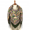 RUSSIAN PAVLOVO POSAD SHAWL 135x135cm SCARF ITALIAN 100% WOOL SILK KNITTED FRINGE 1993-9