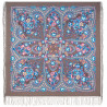 RUSSIAN PAVLOVO POSAD SHAWL 135x135cm SCARF ITALIAN 100% WOOL SILK KNITTED FRINGE 1993-16