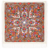 RUSSIAN PAVLOVO POSAD SHAWL 135x135cm SCARF ITALIAN 100% WOOL SILK KNITTED FRINGE 1993-2