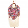 RUSSIAN PAVLOVO POSAD SHAWL 135x135cm SCARF ITALIAN 100% WOOL SILK KNITTED FRINGE 1993-3