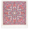 RUSSIAN PAVLOVO POSAD SHAWL 135x135cm SCARF ITALIAN 100% WOOL SILK KNITTED FRINGE 1993-3