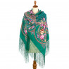PAVLOVO POSAD RUSSIAN SHAWL 148x148 cm Woolen Scarf  58x58 inches 100% Wool Wrap Silk Knitted Fringe 680-32