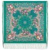 PAVLOVO POSAD RUSSIAN SHAWL 148x148 cm Woolen Scarf  58x58 inches 100% Wool Wrap Silk Knitted Fringe 680-32