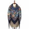 PAVLOVO POSAD RUSSIAN SHAWL 148x148 cm Woolen Scarf  58x58 inches 100% Wool Wrap Silk Knitted Fringe 680-14