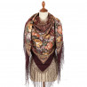 PAVLOVO POSAD RUSSIAN SHAWL 148x148 cm Woolen Scarf  58x58 inches 100% Wool Wrap Silk Knitted Fringe 680-17