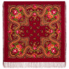 PAVLOVO POSAD RUSSIAN SHAWL 125x125 cm 49x49" 100% Wool Scarf Wrap Silk Fringe 10-5