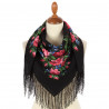 AUTHENTIC PAVLOVO POSAD SHAWL RUSSIAN SCARF 100% WOOL KERCHIEF 89x89 cm SILK FRINGE 1317-18
