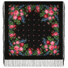 AUTHENTIC PAVLOVO POSAD SHAWL RUSSIAN SCARF 100% WOOL KERCHIEF 89x89 cm SILK FRINGE 1317-18
