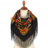 ORIGINAL PAVLOVO POSAD RUSSIAN SHAWL 89x89 cm 35x35" 100% Wool Scarf Silk Fringe Wrap 146-18