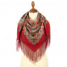 PAVLOVO POSAD RUSSIAN SHAWL 89x89 cm 35x35 inches 100% Wool Scarf Silk Fringe Wrap 1638-5
