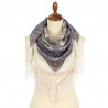 PAVLOVO POSAD RUSSIAN SHAWL 89x89 cm 35x35 inches 100% Wool Scarf Silk Fringe Wrap 1659-1