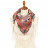 PAVLOVO POSAD RUSSIAN SHAWL 89x89 cm 35x35 inches 100% Wool Scarf Silk Fringe Wrap 1659-2