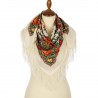 ORIGINAL PAVLOVO POSAD RUSSIAN SHAWL 89x89 cm 35x35" 100% Wool Scarf Wrap Silk Fringe 1696-0