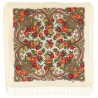 ORIGINAL PAVLOVO POSAD RUSSIAN SHAWL 89x89 cm 35x35" 100% Wool Scarf Wrap Silk Fringe 1696-0