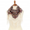 ORIGINAL PAVLOVO POSAD RUSSIAN SHAWL 89x89 cm 35x35 inches 100% Wool Scarf Silk Fringe Wrap 1836-0