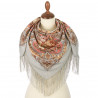 ORIGINAL PAVLOVO POSAD RUSSIAN SHAWL 89x89 cm 35x35 inches 100% Wool Scarf Silk Fringe Wrap 1841-2