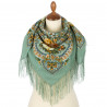 ORIGINAL PAVLOVO POSAD RUSSIAN SHAWL 89x89 cm 35x35 inches 100% Wool Scarf Silk Fringe Wrap 1841-9