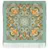 ORIGINAL PAVLOVO POSAD RUSSIAN SHAWL 89x89 cm 35x35 inches 100% Wool Scarf Silk Fringe Wrap 1841-9