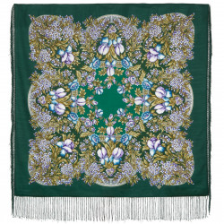 ORIGINAL PAVLOVO POSAD RUSSIAN SHAWL 89x89 cm 35x35 inches 100% Wool Scarf Wrap 1844-9