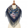 PAVLOVO POSAD RUSSIAN SHAWL 89x89 cm 35x35 inches 100% Wool Scarf Silk Fringe Wrap 1874-14