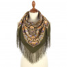 ORIGINAL PAVLOVO POSAD RUSSIAN SHAWL 89x89 cm 35x35 inches 100% Wool Scarf Wrap 2003-6