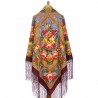 PAVLOVO POSAD RUSSIAN SHAWL 148x148 cm 58x58" 100% Wool Scarf Wrap 1122-7